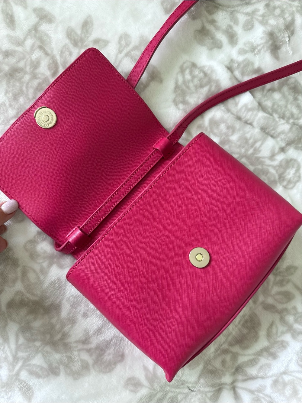 Ted Baker Women's Fuchsia Leather Angiee Bow Detail Mini Shoulder Bag Crossbody - Picture 9 of 13